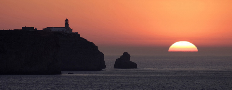 Sunset over Algarve coast